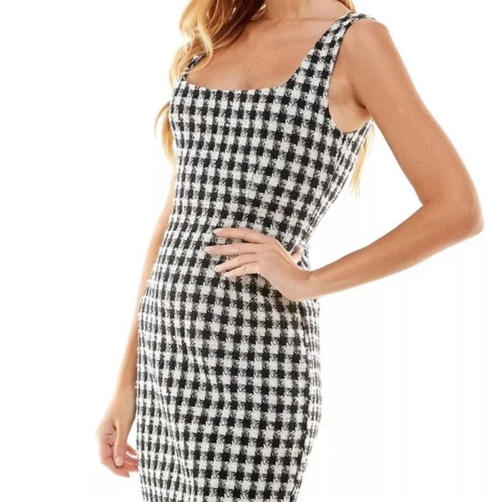 Houndstooth Tweed Dress